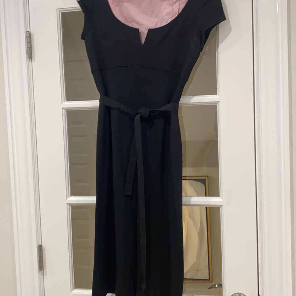 Lida Baday 100% wool Cap sleeve dress.  Belted Grosgrain belted. Worn 1x Size 8